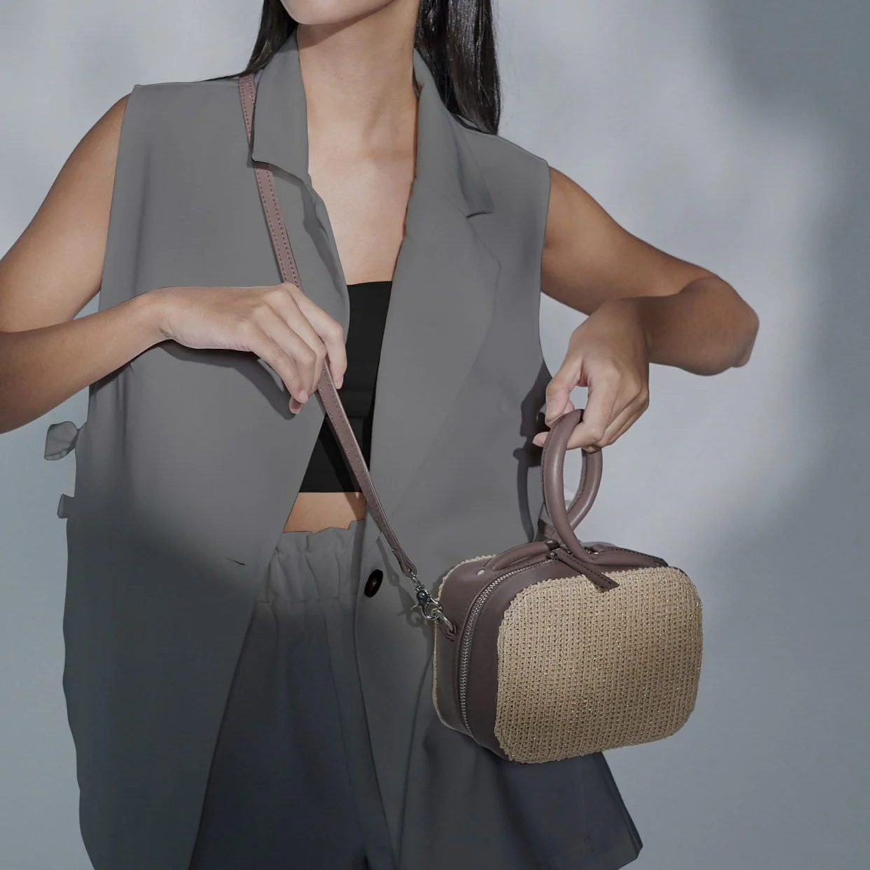 Maze - Taupe with Faux Raffia Knit - Image 7
